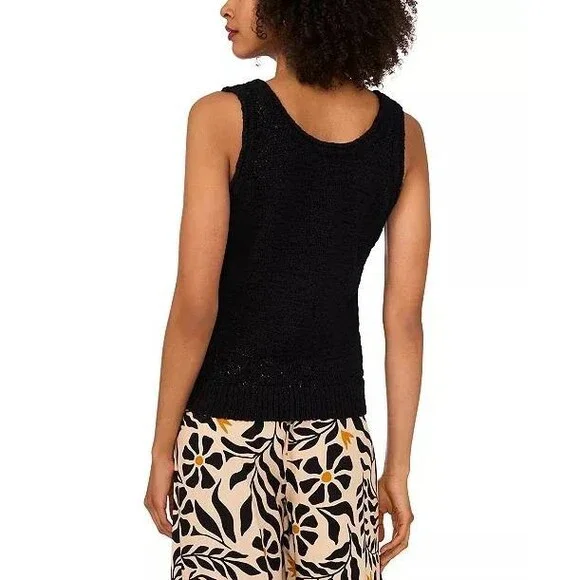 1.STATE Roll-Neck Tank Top Women's Black M NWT Cotton Blend Relaxed Fit - Picture 2 of 6